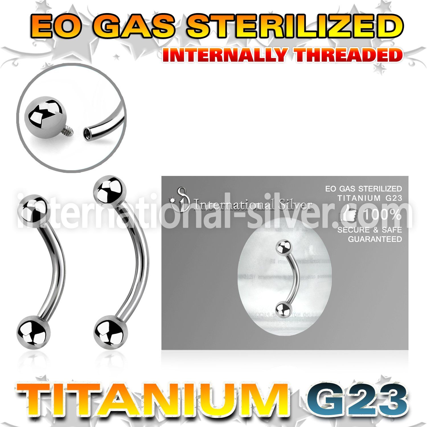 zubnebin sterilized titanium curved barbell balls internal