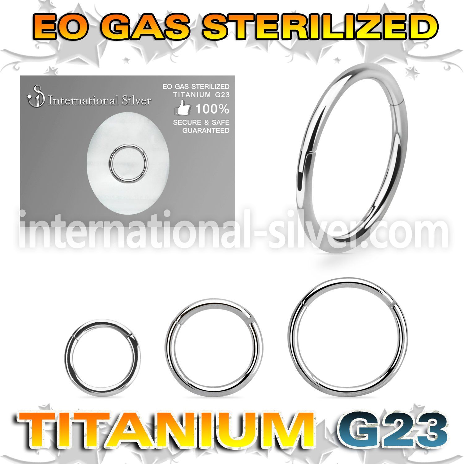 zusegh18 sterilized titanium hinged segment hoop 18g