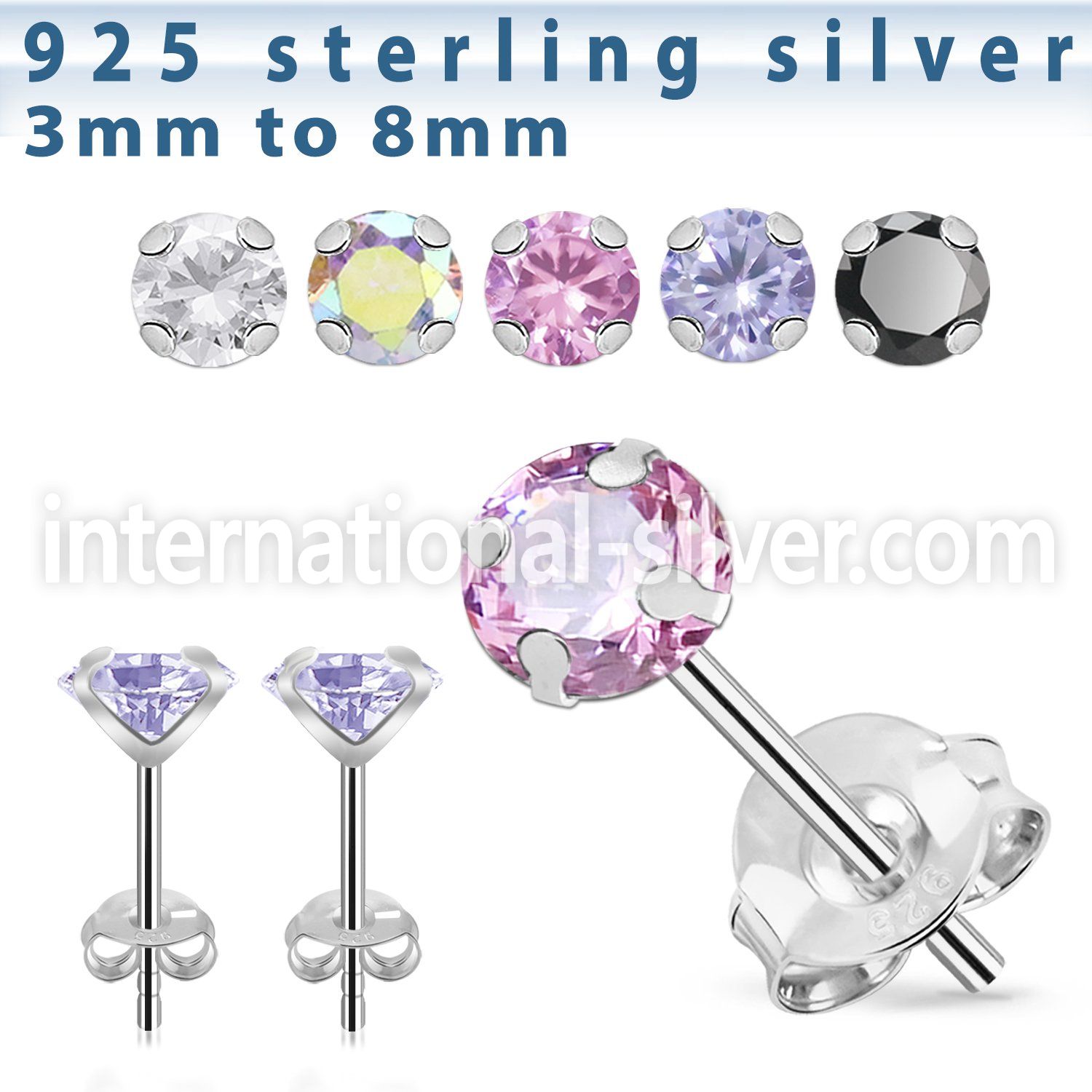 zzrdm 925 silver ear ring ear stud piercing