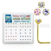 18sz25xm l shape nose studs silver 925 nose