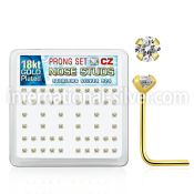 18sz2xc l shape nose studs silver 925 nose