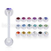 abbajb6 straight barbells acrylic body jewelry tongue