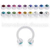 acbeajb4 horseshoes acrylic body jewelry ear lobe