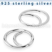 agsea18 sterling silver seamless nose ring hoop moon