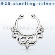 agsepd7 fake illusion body jewelry silver 925 septum