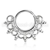 agsepv12 seamless segment rings silver 925 septum