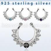 agsepz1x fake illusion body jewelry silver 925 septum