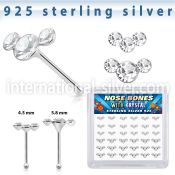 b36cumxc silver nose bones 22g crystals curved 36