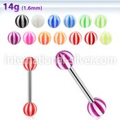 bbbe straight barbells surgical steel 316l with acrylic parts tongue