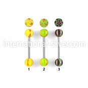 bbdxv straight barbells surgical steel 316l with acrylic parts tongue
