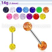 bbgt straight barbells surgical steel 316l with acrylic parts tongue