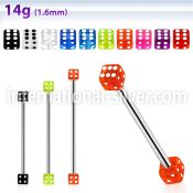bbivd4 straight barbells surgical steel 316l with acrylic parts 