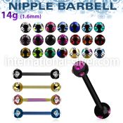 bbnpt5c straight barbells anodized surgical steel 316l nipple