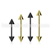 bbt20cn anodized 316l steel eyebrow barbell, 20g w 3mm cones