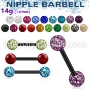 bbt2fm straight barbells anodized surgical steel 316l nipple