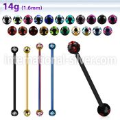 bbt5c straight barbells anodized surgical steel 316l tongue