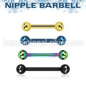 bbtb4 straight barbells anodized surgical steel 316l nipple
