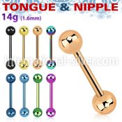bbtb5 straight barbells anodized surgical steel 316l nipple