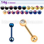 bbtm straight barbells anodized surgical steel 316l tongue