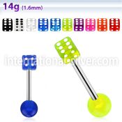 bbuvdi straight barbells surgical steel 316l with acrylic parts tongue