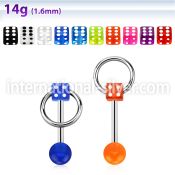 bbuvdisl straight barbells surgical steel 316l with acrylic parts tongue