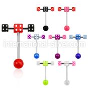 bbvdspn2 straight barbells surgical steel 316l with acrylic parts tongue