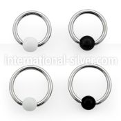 bcaa5 hoops captive rings surgical steel 316l with acrylic parts labrets chin