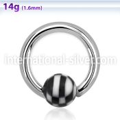 bcac5 hoops captive rings surgical steel 316l with acrylic parts labrets chin