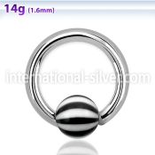 bcad5 316l steel closure ring w 5mm acrylic beach ball design