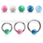 bcr10o6 hoops captive rings surgical steel 316l ear lobe