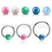 bcr12o5 hoops captive rings surgical steel 316l ear lobe