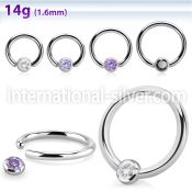 bcr14z3 surgical steel ball closure rings ear othersear lobe ear othershelix nipple septum piercing