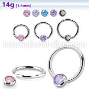 bcr14z4 surgical steel ball closure rings ear othersear lobe ear othershelix nipple septum piercing