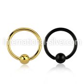 bcrt18 hoops captive rings anodized surgical steel 316l ear lobe