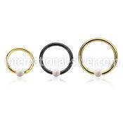 bcrt18o3 pvd plated 316l steel bcr 18g w 3mm synthetic opal ball