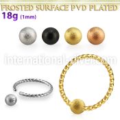 bcw18f3 captive bead ring 1mm twisted wire w 3mm frosted ball