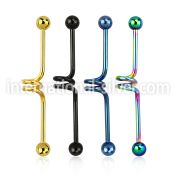 bdct14 straight barbells anodized surgical steel 316l 