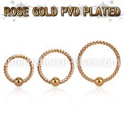 bdrtt18w rose gold steel fixed bead ring w twisted wire design