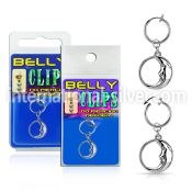 blcp733 fake belly clip w a dangling moon in the circle 