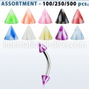 blk149 micro curved barbells surgical steel 316l with acrylic parts eyebrow