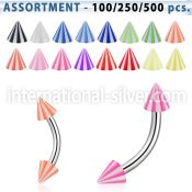 blk151 micro curved barbells surgical steel 316l with acrylic parts eyebrow