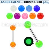 blk268 straight barbells surgical steel 316l with acrylic parts tongue