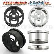 blk306 tunnels gauges anodized surgical steel 316l ear lobe