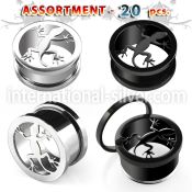 blk313 tunnels gauges anodized surgical steel 316l ear lobe