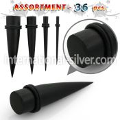 blk387 tapers organic body jewelry ear lobe