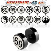 blk434 cheaters  illusion plugs and tapers anodized surgical steel 316l belly button