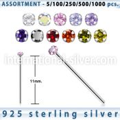 blk451 bend it to fit nose studs silver 925 belly button
