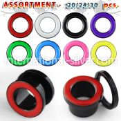 blk458 tunnels gauges acrylic body jewelry ear lobe