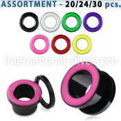 blk458 tunnels gauges acrylic body jewelry ear lobe