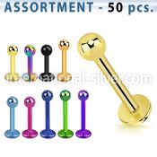 blk466 labrets lip rings anodized surgical steel 316l labrets chin